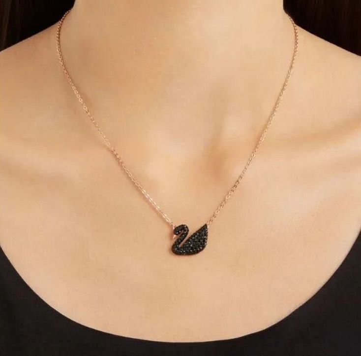 Black Swan Crystal Pendant Necklace