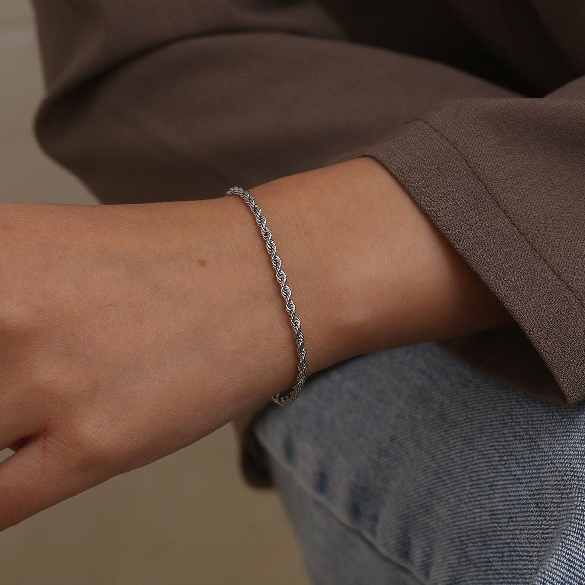 Classic Silver Rope Bracelet