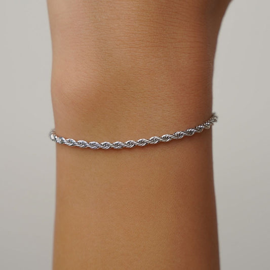 Classic Silver Rope Bracelet