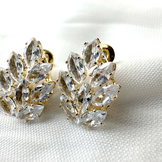 Marquise Diamond Leaf Earrings – Gold