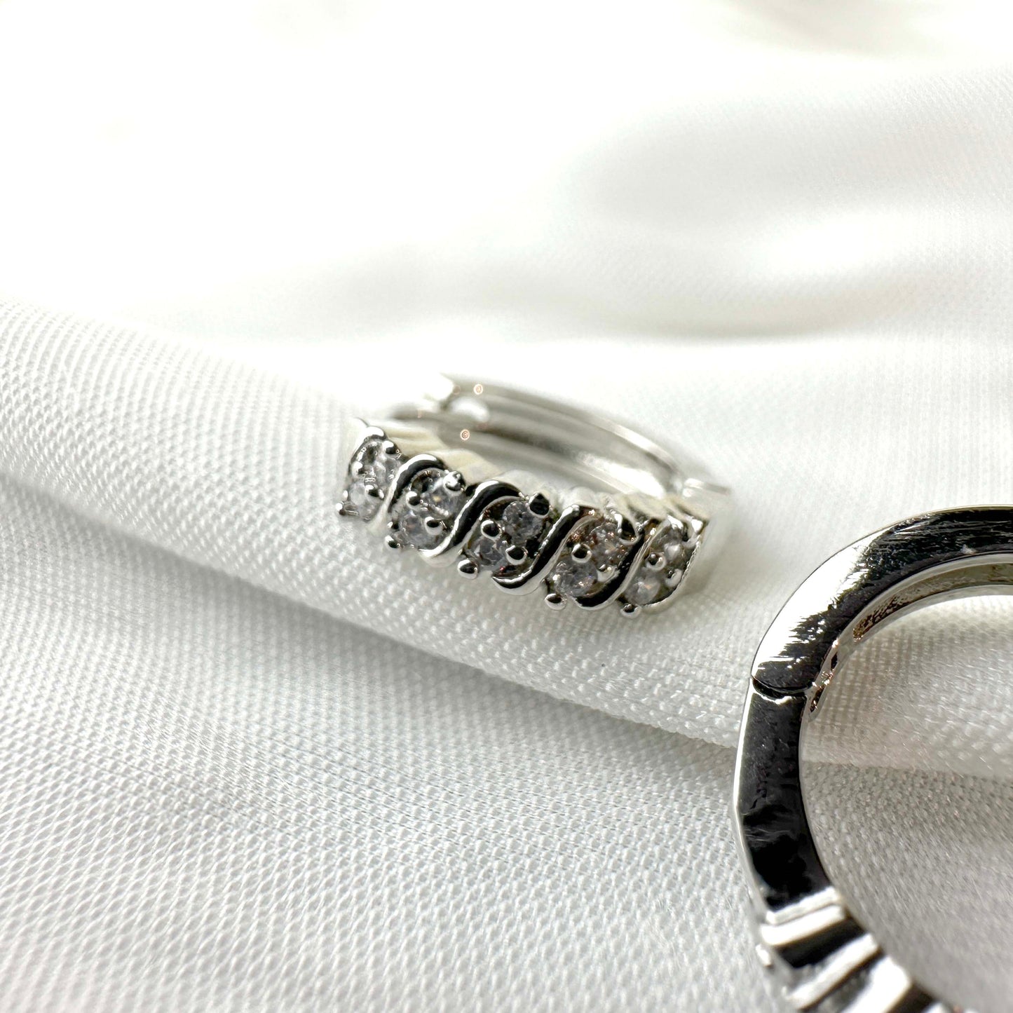 Silver Plated Multi-Row Hoop Earrings