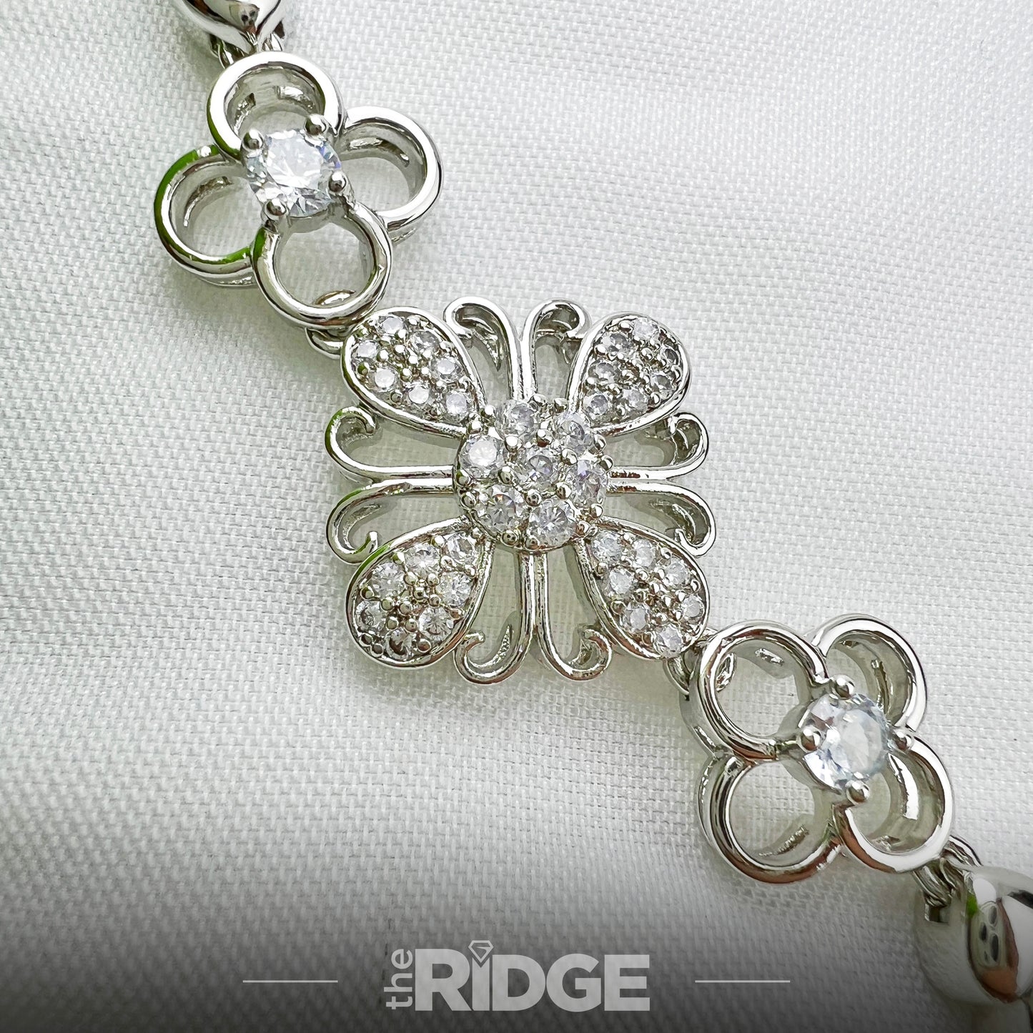 Frosted Blossom Silver Bracelet