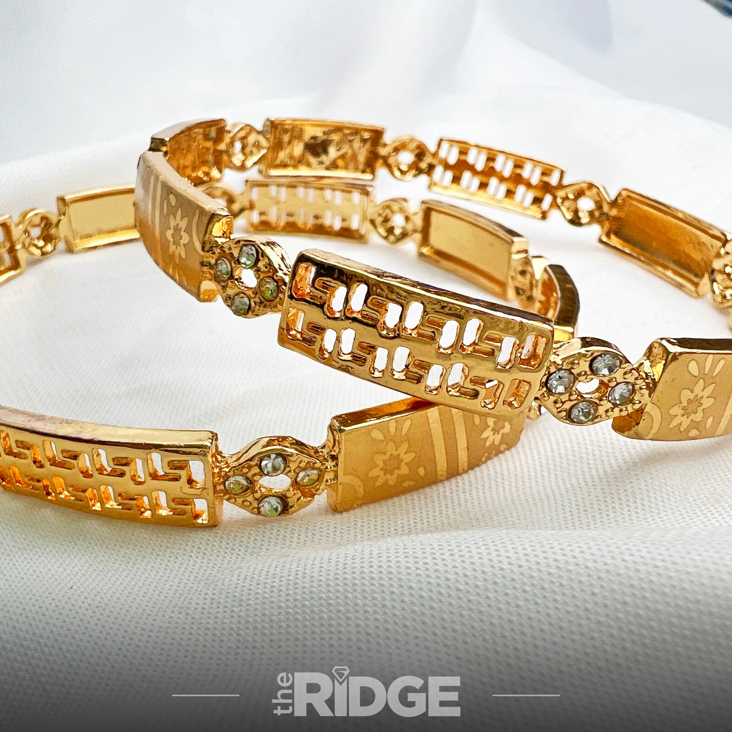 Deco Panel Bangles – Embossed Charm