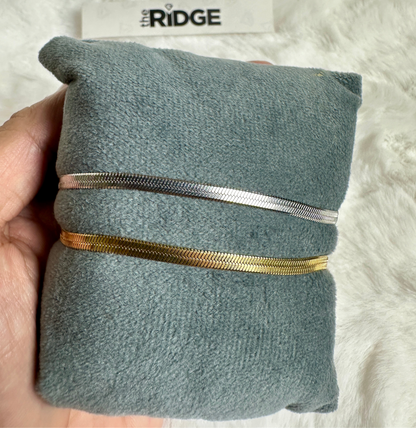 Gold & Silver Snake Chain Bracelets - [Pack of 2]