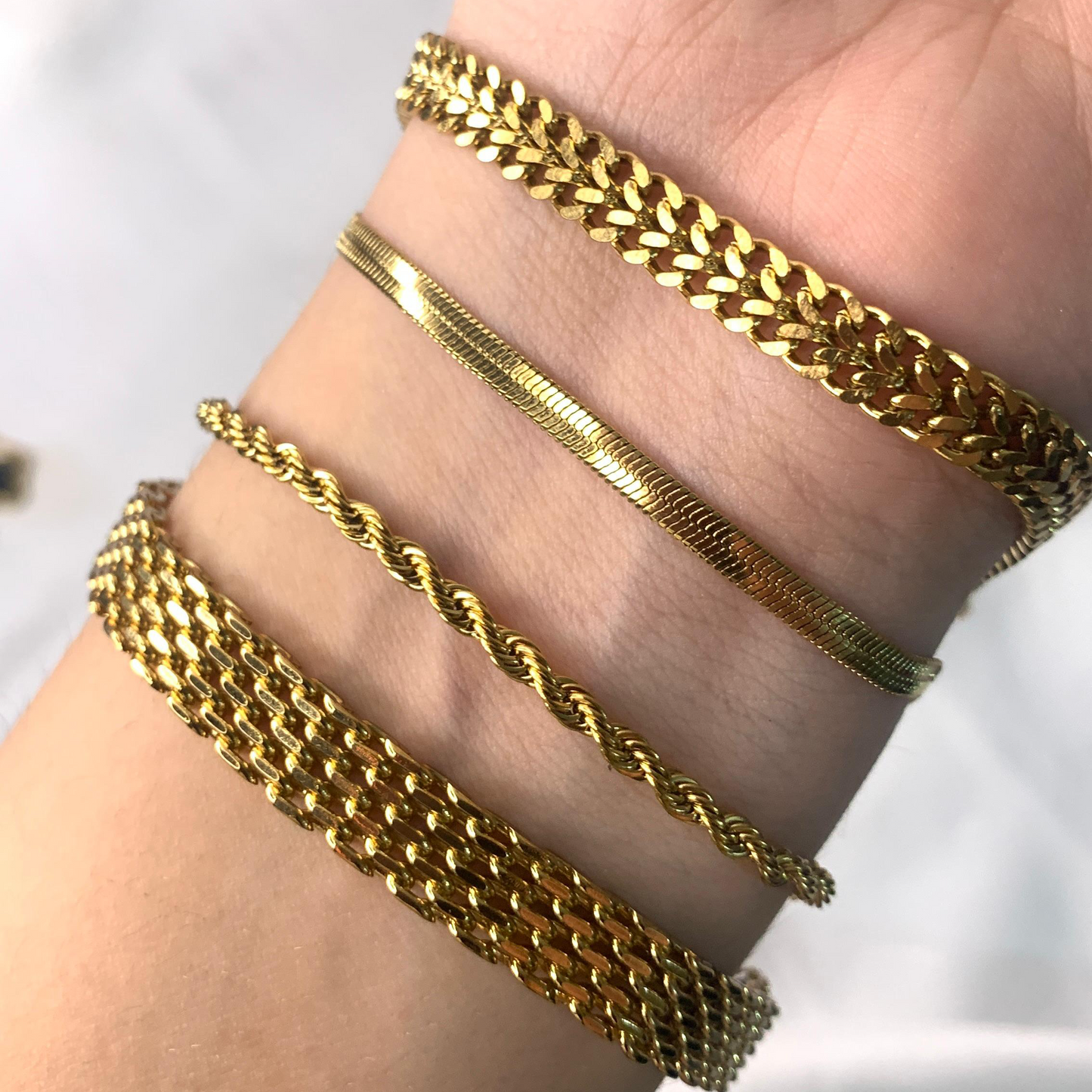 Gold Plated Bracelets - [Set of 4]