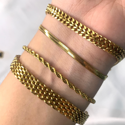 Gold Plated Bracelets - [Set of 4]