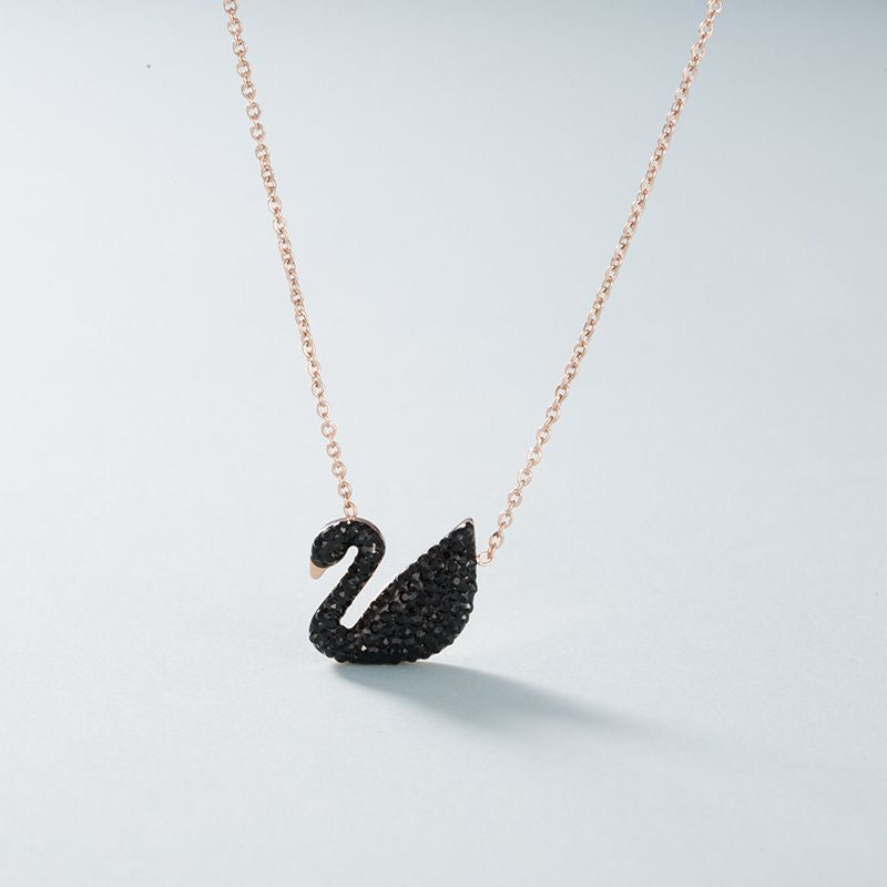 Black Swan Crystal Pendant Necklace