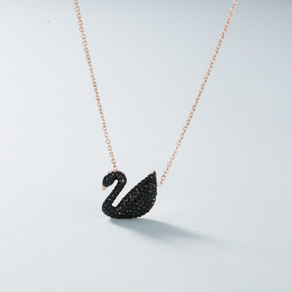 Black Swan Crystal Pendant Necklace