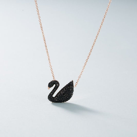 Black Swan Crystal Pendant Necklace