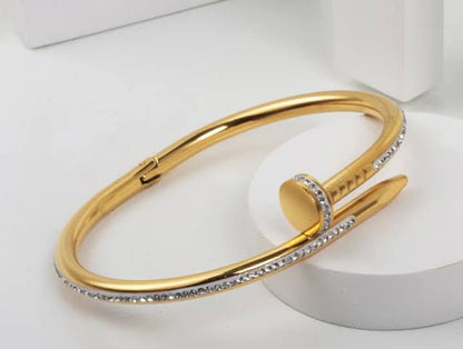 Nail Head Bangle - With Stones