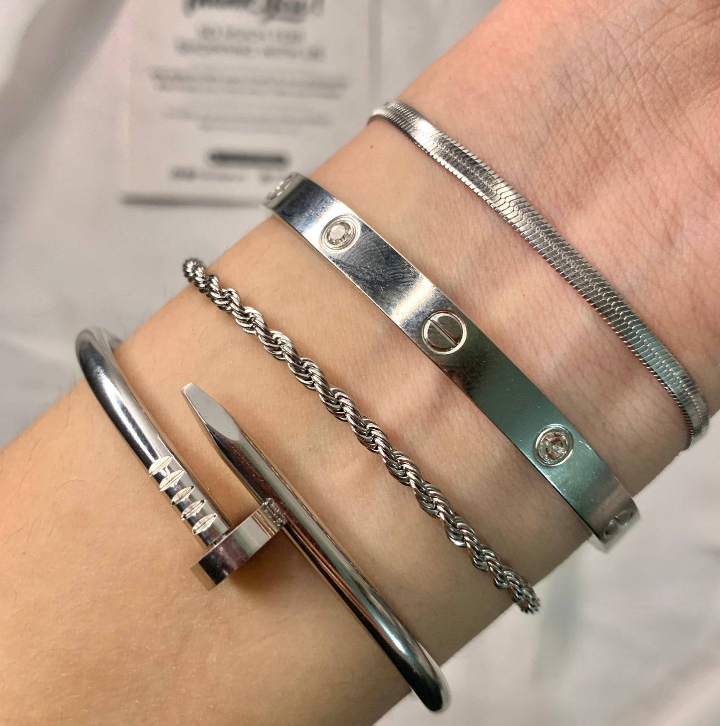 Silver Bracelet Stack Set - [Set of 4]