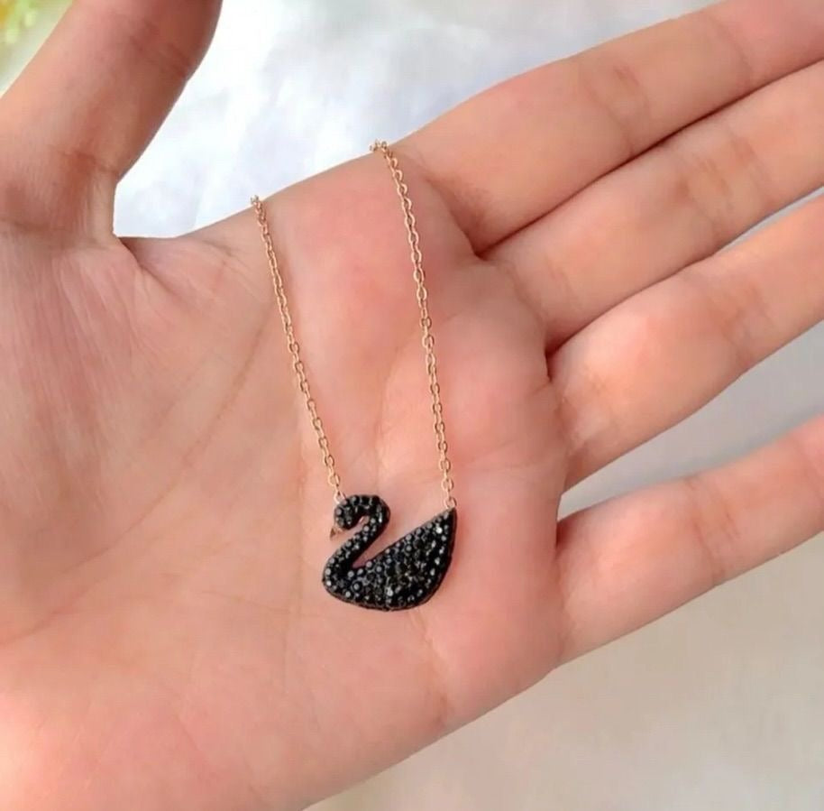 Black Swan Crystal Pendant Necklace