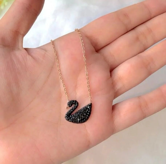 Black Swan Crystal Pendant Necklace