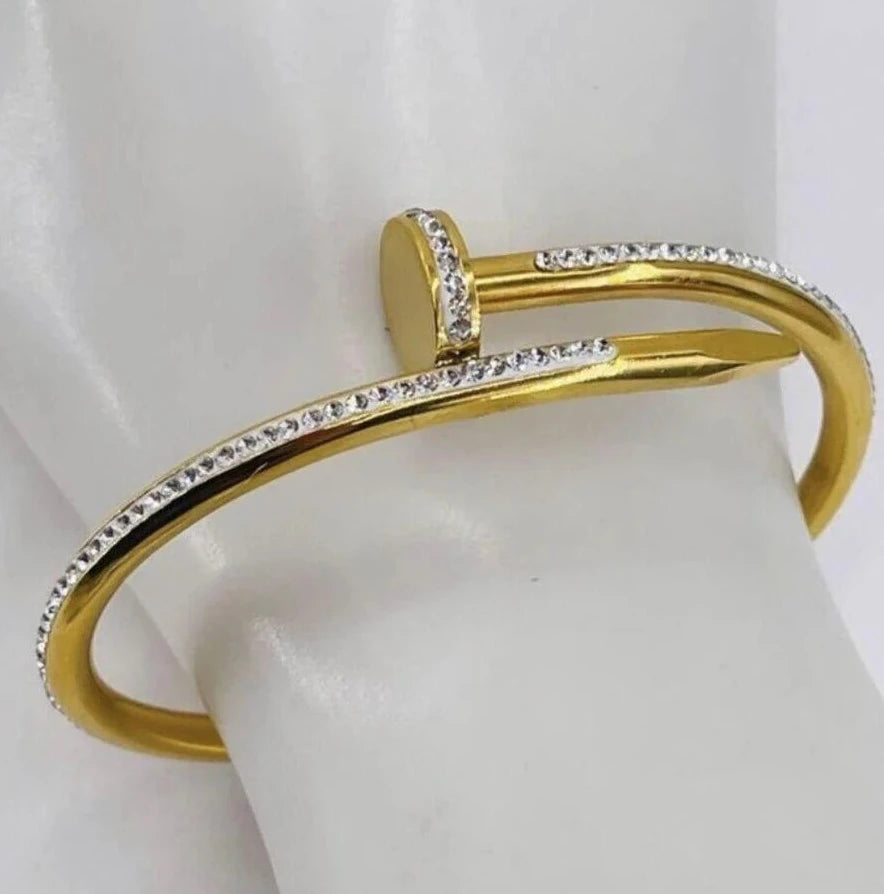 Nail Head Bangle - With Stones