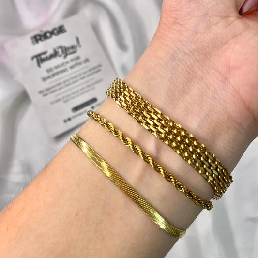 Gold Plated Bracelets - [Set of 3]