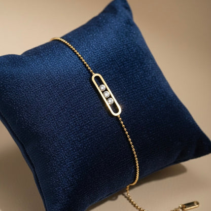 Trinity Bar Gold Bracelet