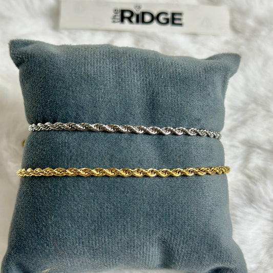 Gold & Silver Rope Bracelet Set - [Pack of 2]