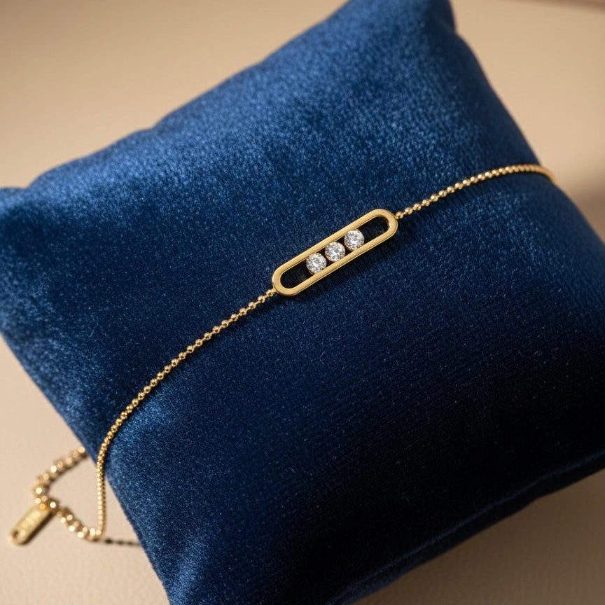 Trinity Bar Gold Bracelet