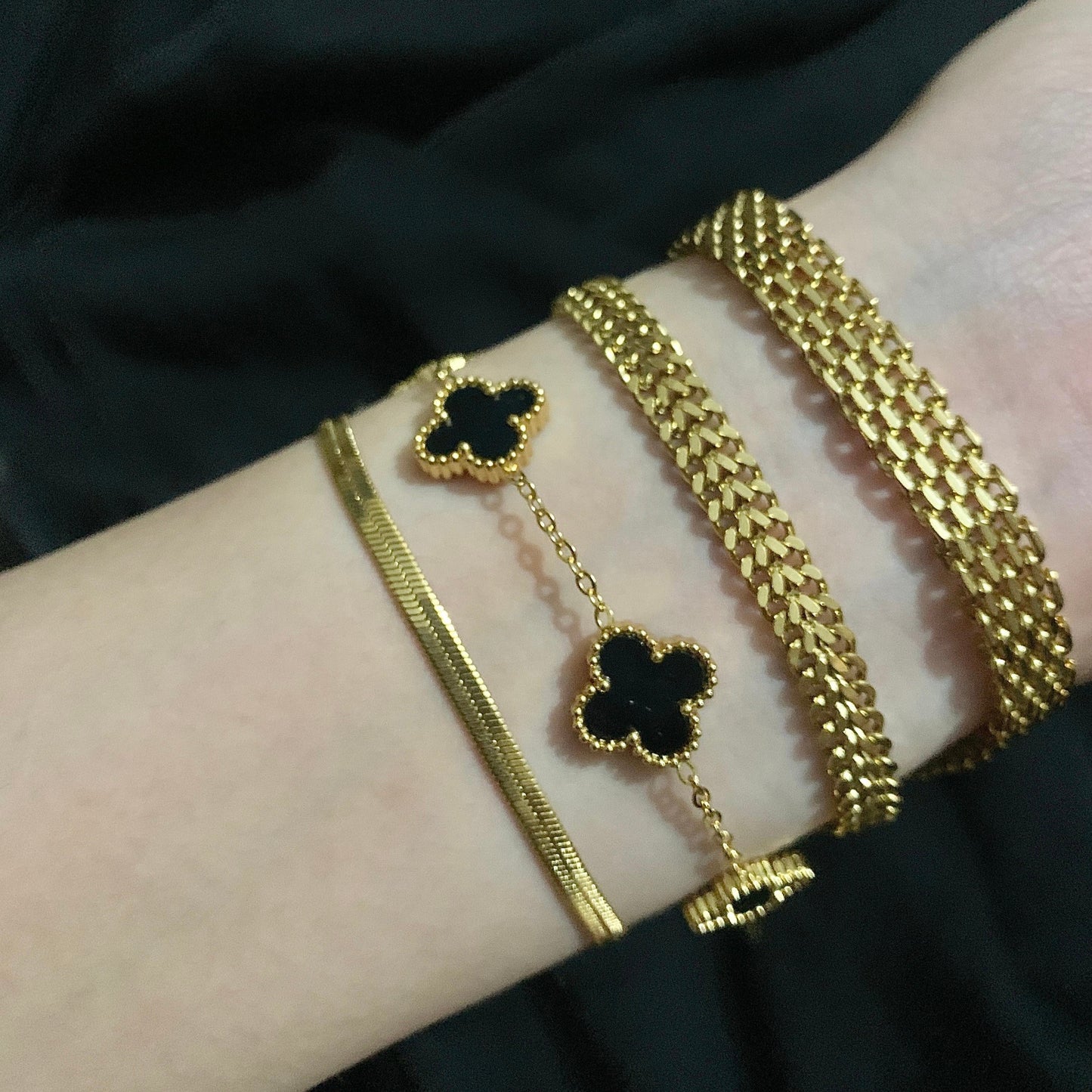 Gold Plated Bracelets - [Set of 4]