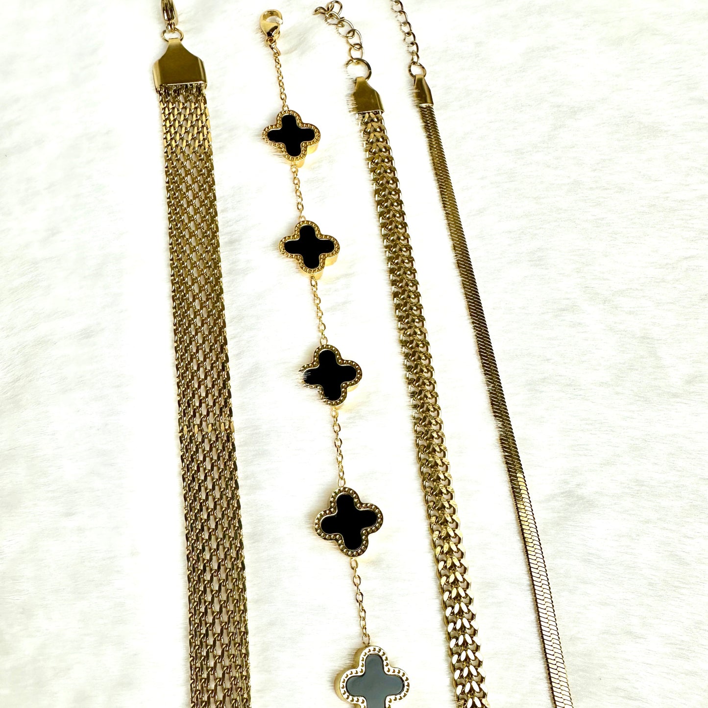 Gold Plated Bracelets - [Set of 4]