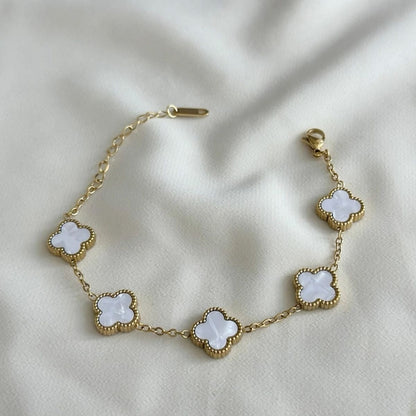 White Clover Bracelet - Gold Plated