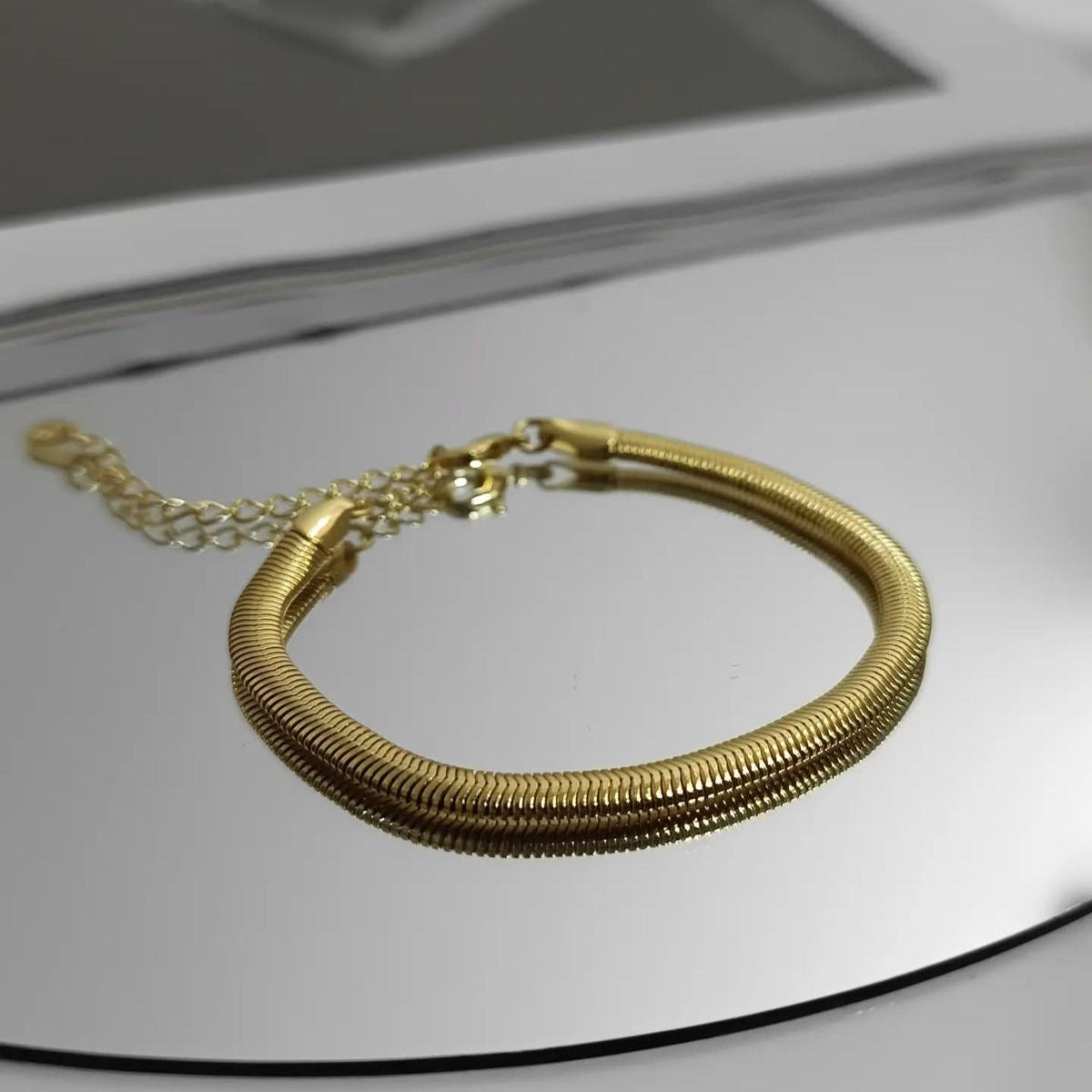 Gold-Plated Snake Chain Bracelet