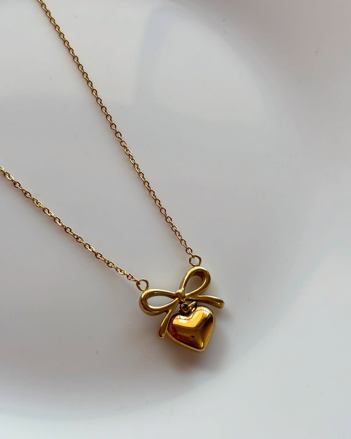 Heart Bow Pendant Set - [Set of 2]
