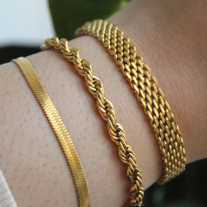 Gold Plated Bracelets - [Set of 3]