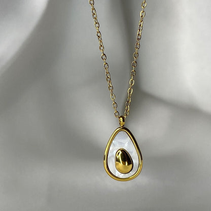 Avocado Pendant Necklace – Stainless Steel