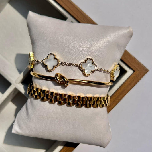 Luxe Clover Bracelet Stack [Set of 3]