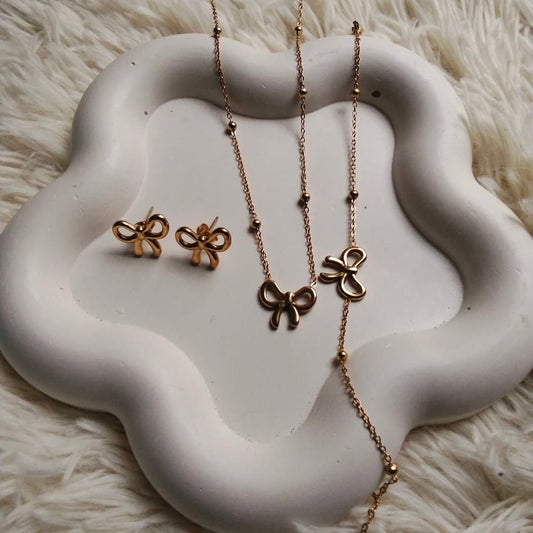 Bow Necklace Set [Set of 3]