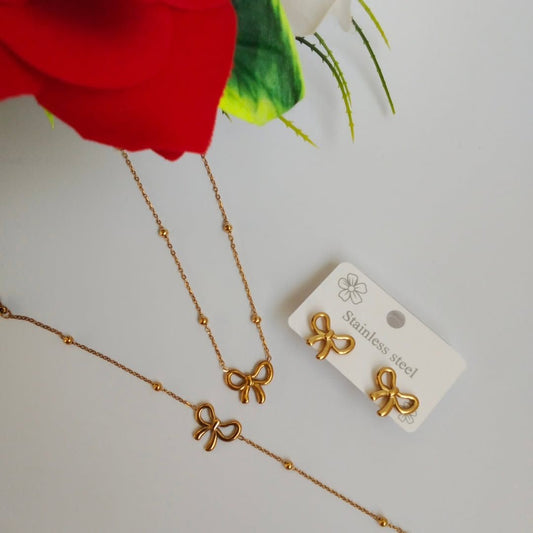 Bow Necklace Set [Set of 3]