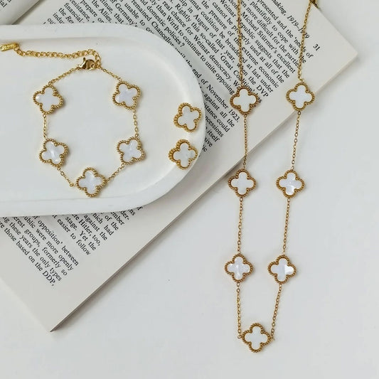 White Clover Jewellery Set [Set of 3]