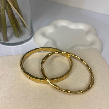 Cartier & Bamboo Bangles Set [Set of 2]