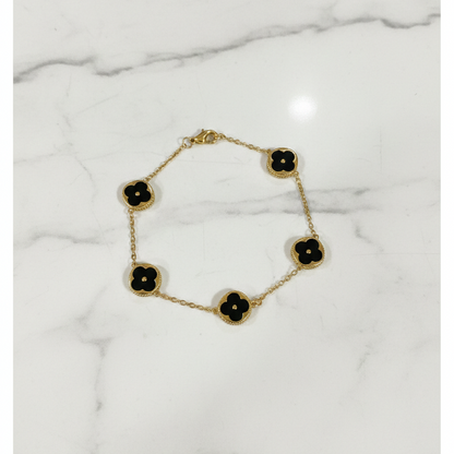 Midnight Clover Gold Bracelet