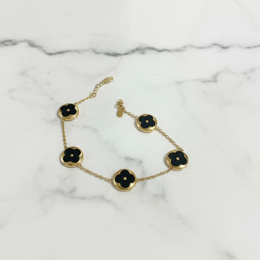 Midnight Clover Gold Bracelet