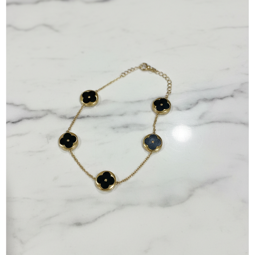 Midnight Clover Gold Bracelet