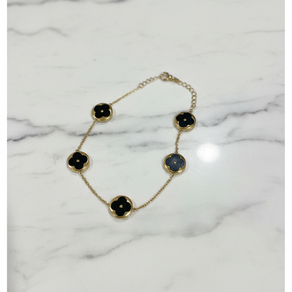 Midnight Clover Gold Bracelet