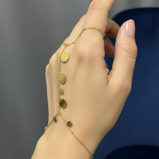 Luna Disc Hand Chain Bracelet