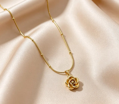 Golden Rose Bloom Pendant