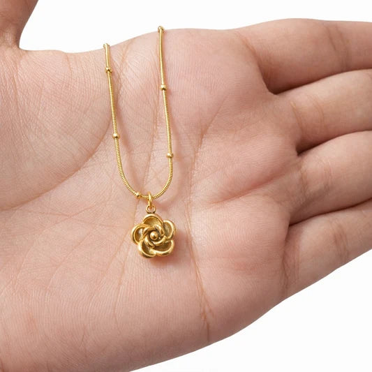 Golden Rose Bloom Pendant