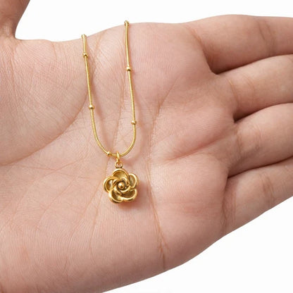 Golden Rose Bloom Pendant