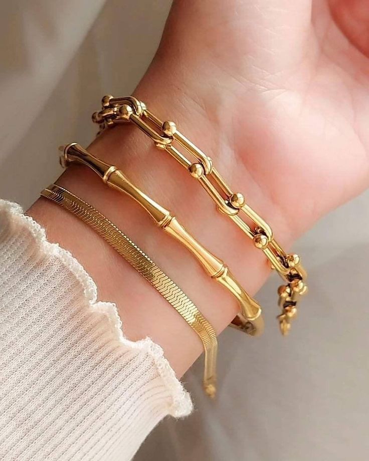 Gold Chain Bracelet Stack - [Set of 3]