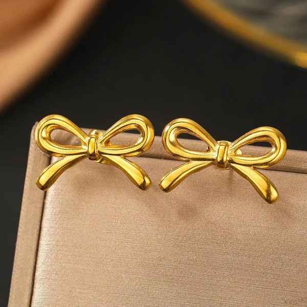 Bow Earrings - Stainless Steel