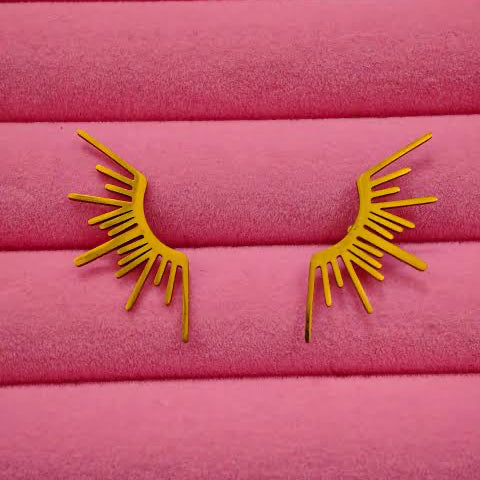 Eyelash Burst Stud Earrings - Stainless Steel