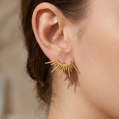 Eyelash Burst Stud Earrings - Stainless Steel