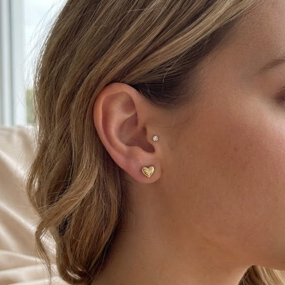 Heart Stud Earrings - Stainless Steel