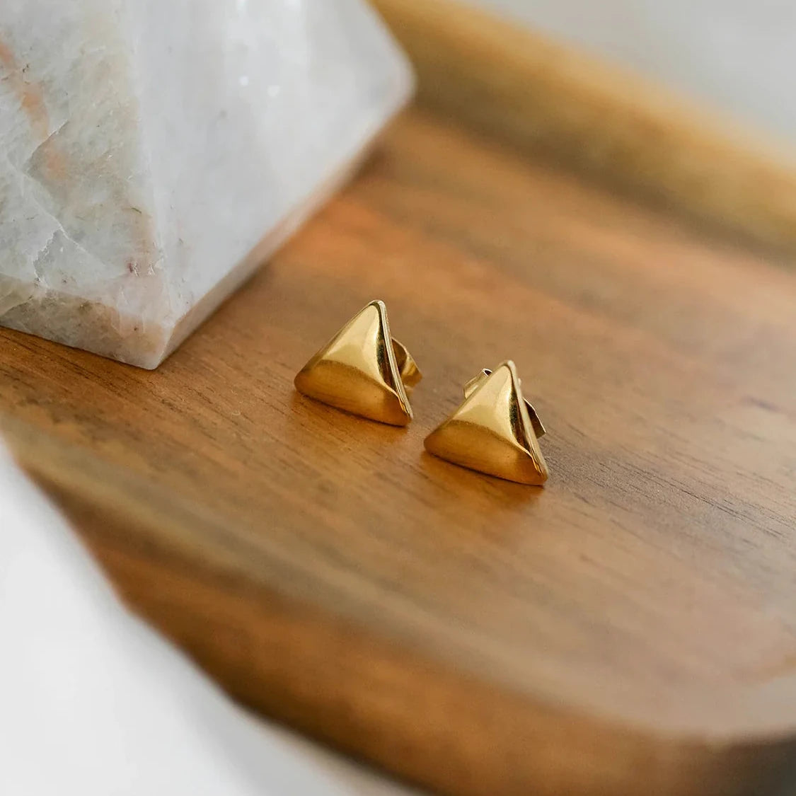 Triangle Stud Earrings - Stainless Steel