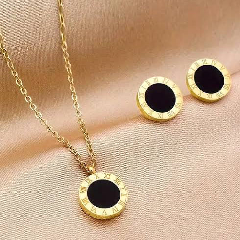 Roman Necklace & Earrings Set - [Set of 2]