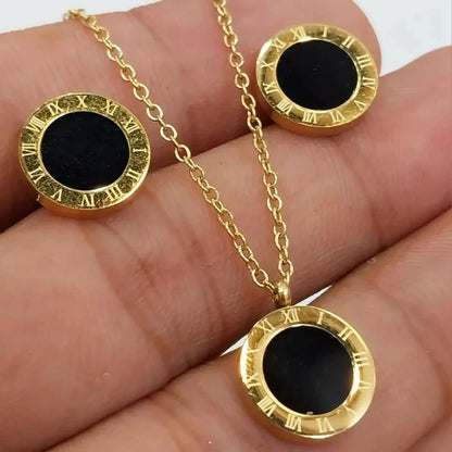 Roman Necklace & Earrings Set - [Set of 2]